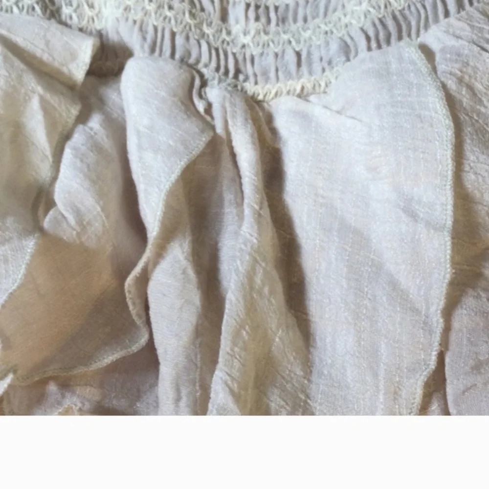 Vintage Cream Color Dress With Silver Bling and layered cascading  material - Picture 11 of 12